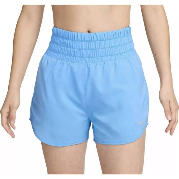 Nike Shorts *NEW* One Dri-Fit Ultra High Waist 3" w/ Brief Size WM LARGE Blue - Picture 3 of 8
